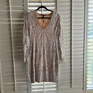 BCBG White Sequin Dress